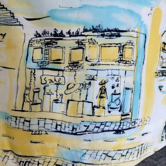 Valerie Stevens Skirt Women 8P A Line Romantic Yellow Wearable Art Fem Work - Picture 16 of 16